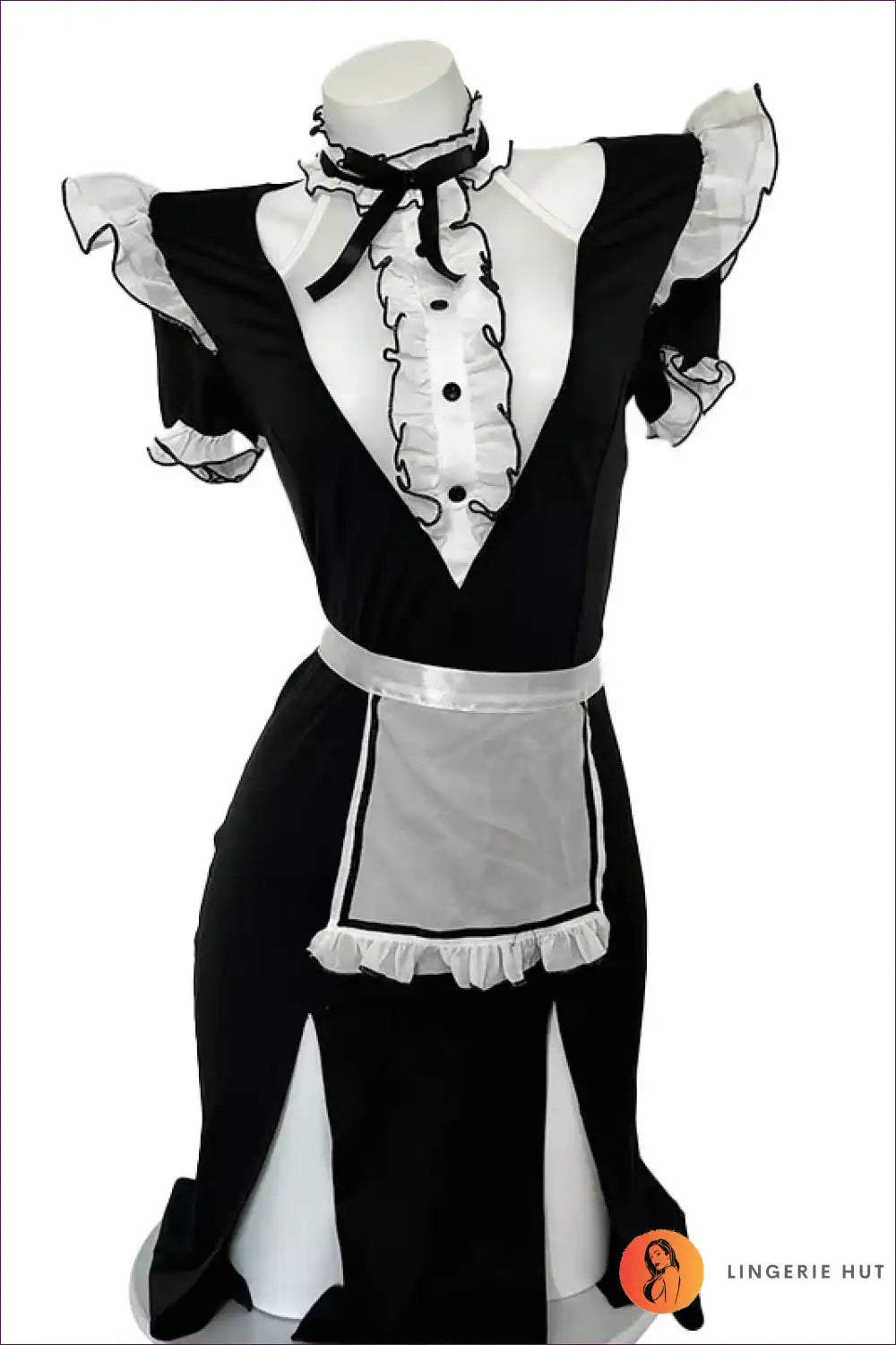 Roleplay Maid Uniform Dress with Flirty Nightwear Silhouette for Everyday, just In, Maid, Mini, Night