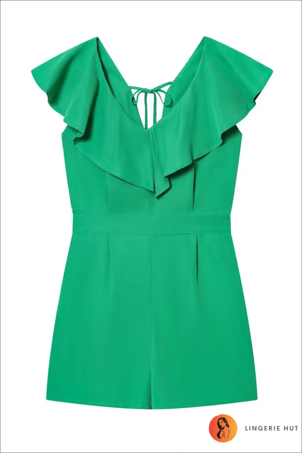 Romper with Flutter Sleeves - Garden Party Grace - s / Green - Lingerie Hut - Boho • Casual • Chiffon • Everyday