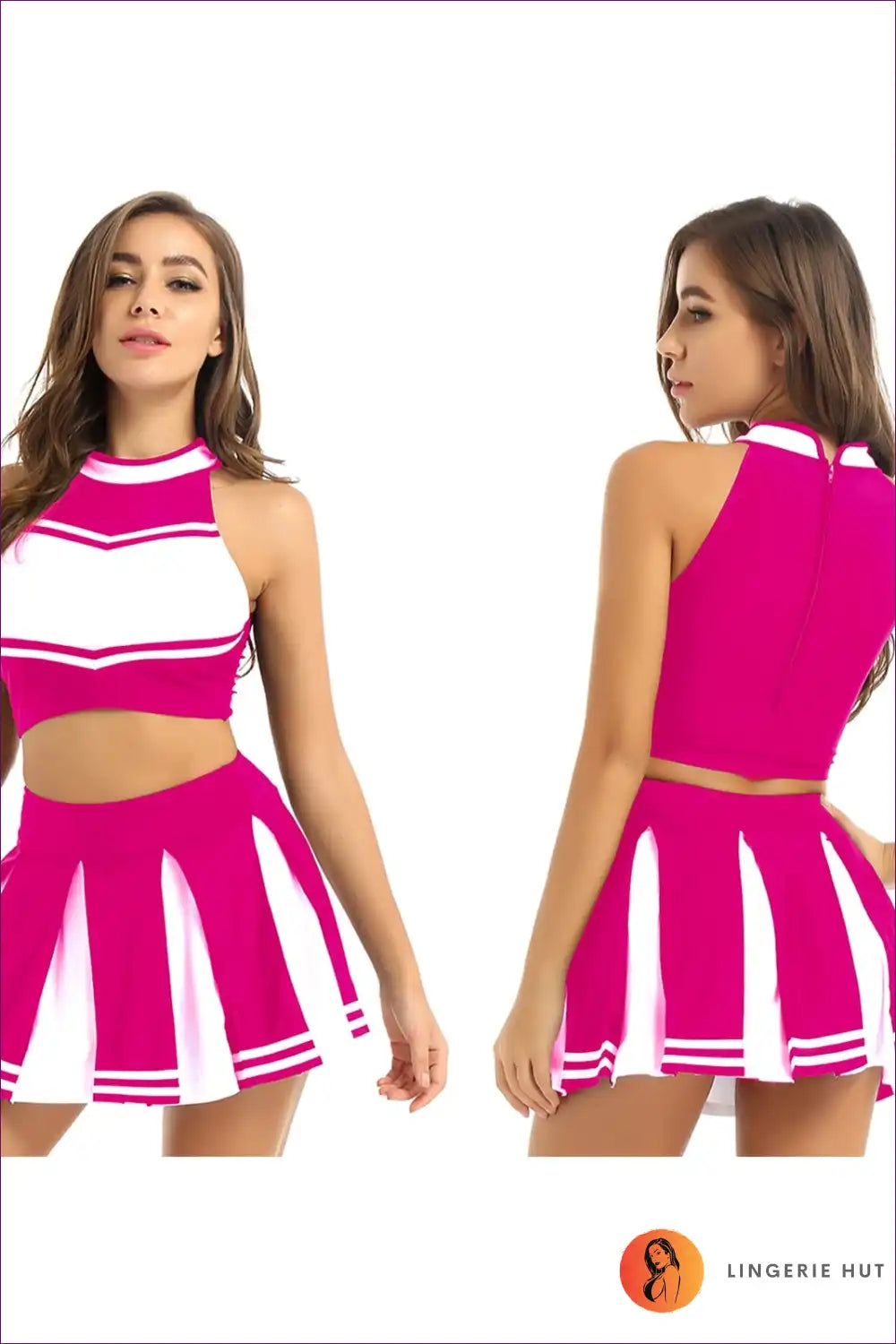 Get Ready To Shine In Our Round Neck Zip Cheerleading Uniform. Comfortable And Fashionable, It’s Perfect For