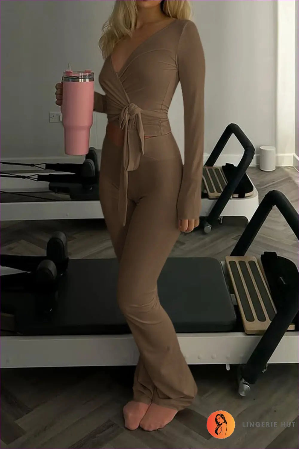 Ruched Asymmetric co Ord Set - Effortless Edge - s / Brown1 - Casual • Clothing • Cutout • Everyday - Lingerie Hut
