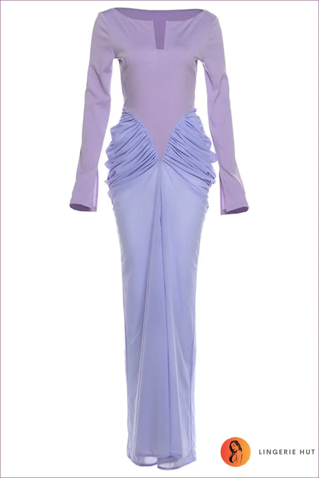 Ruched Long Sleeve Maxi Dress - Understated Glamour