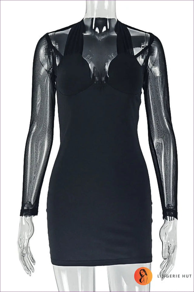 Ruched Mesh Mini Dress - Made For Night Out Confidence
