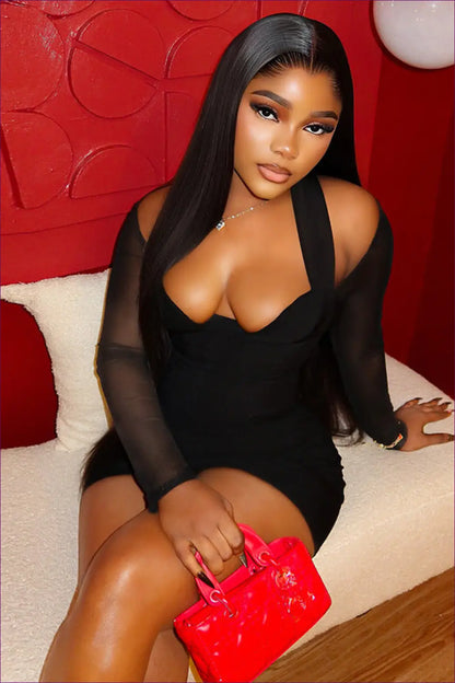 Ruched Mesh Mini Dress - Made for Night out Confidence - Dresses - Lingerie Hut - All Season • Bodycon • Cutout