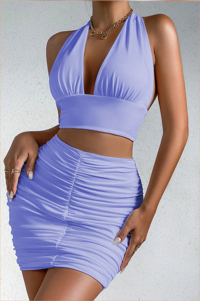 Ruched Co Ord Mini Set - Night Out Glamour Sorted
