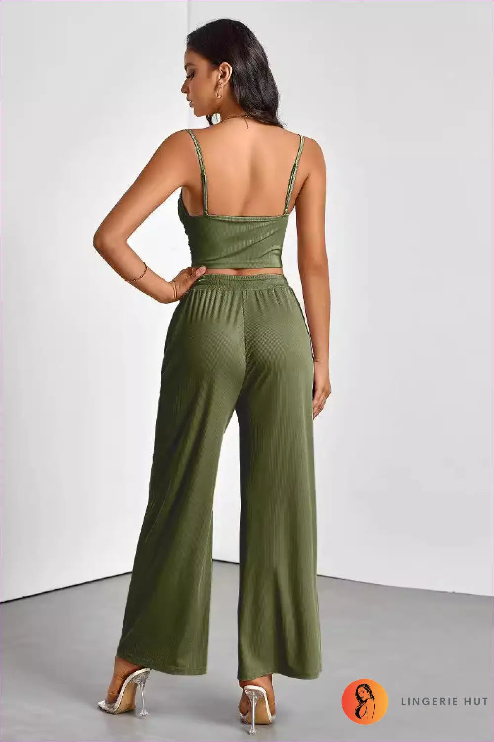 Ruched co Ord Set with Spaghetti Straps - Summer Evenings Sorted - Clothing - Lingerie Hut - Casual • Cutout • Glamour