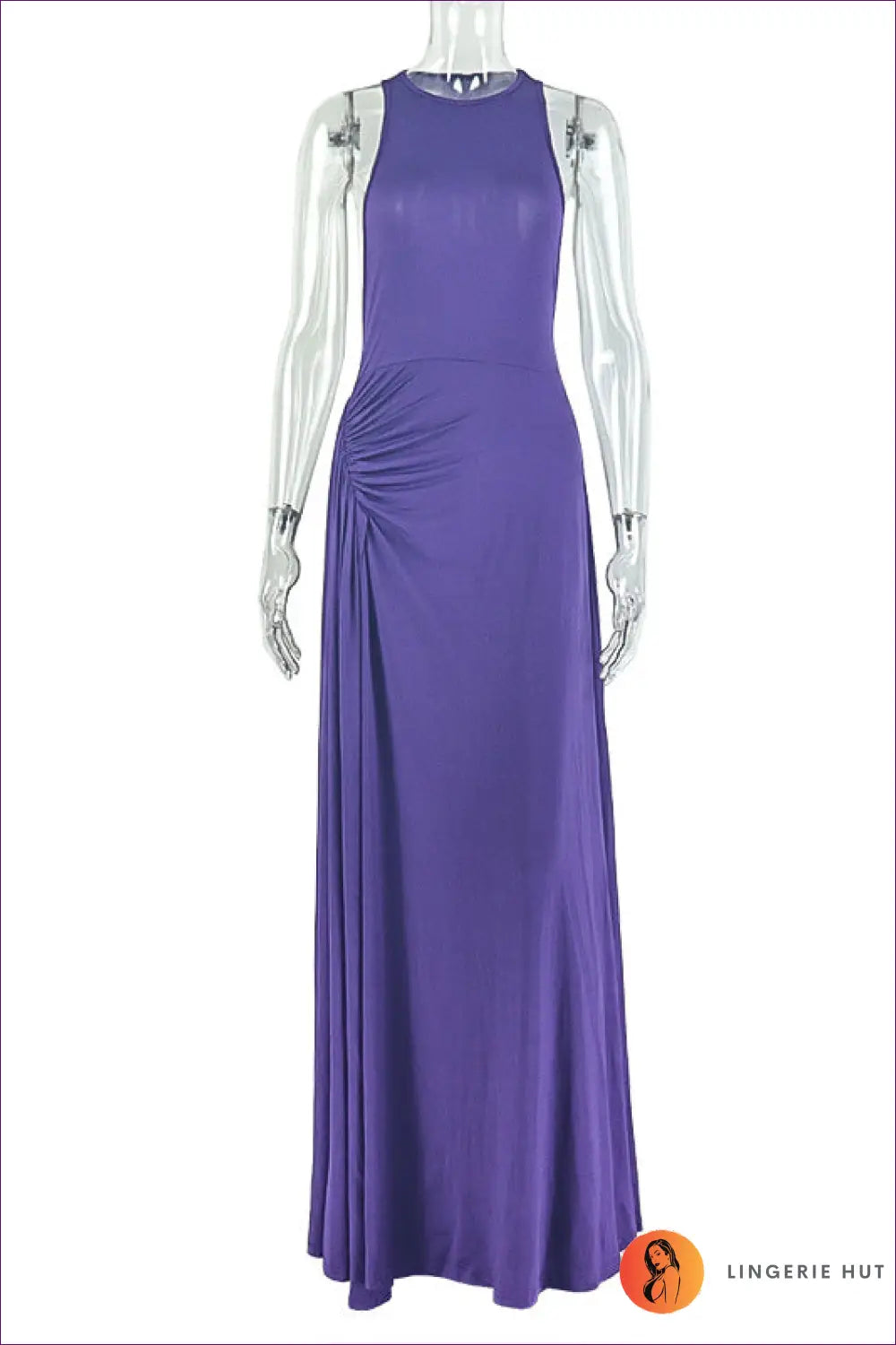 Ruched Waist Maxi Dress - Effortless Summer Elegance - s / Purple - Dresses - Lingerie Hut - A-line • Backless • Casual