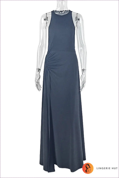 Ruched Waist Maxi Dress - Effortless Summer Elegance - s / Black - Dresses - Lingerie Hut - A-line • Backless • Casual