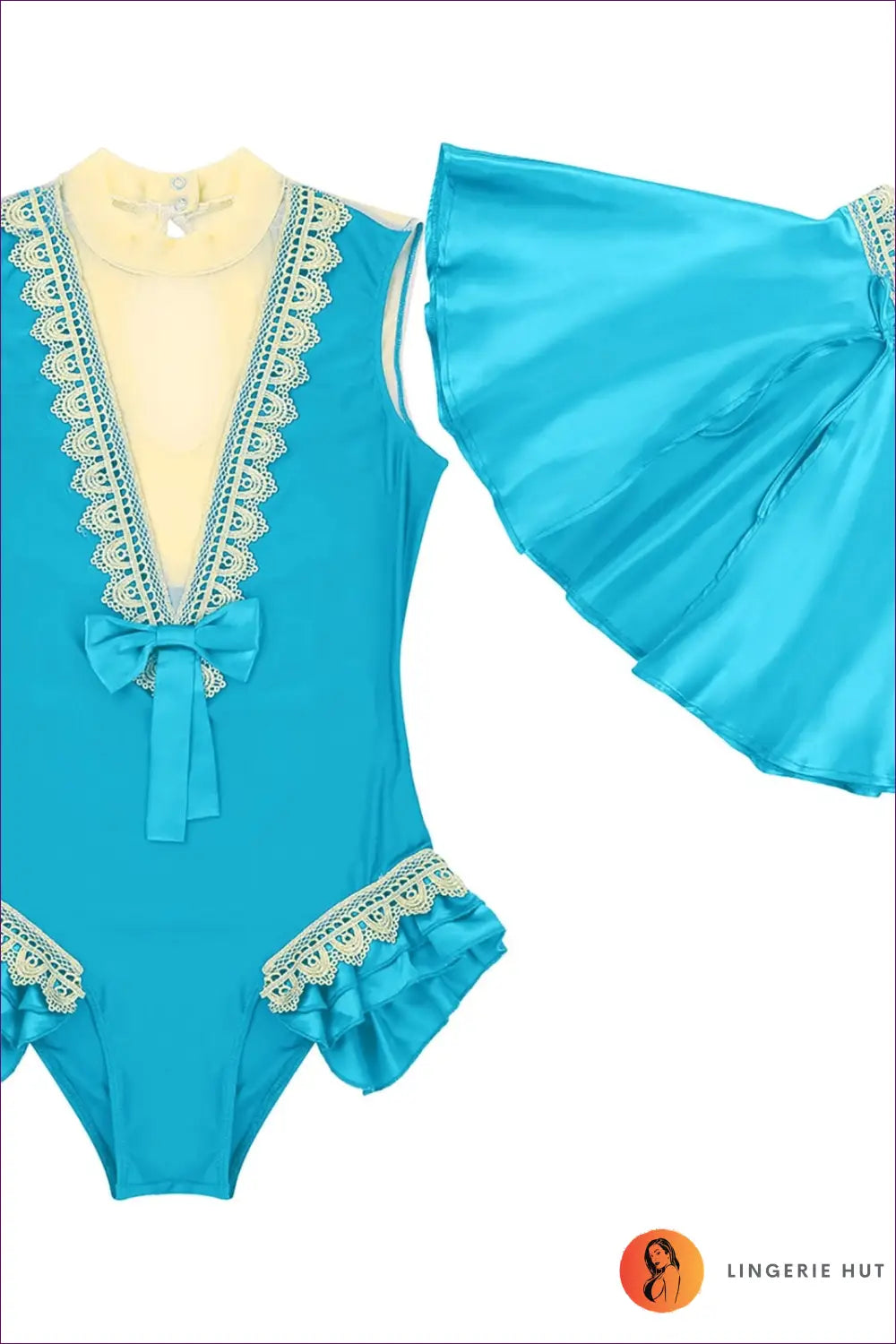 Ruffle Leotard Circus Costume with Cape - Showstopper Fun - Green / s - Cutout • Halloween • Party • Plus Size