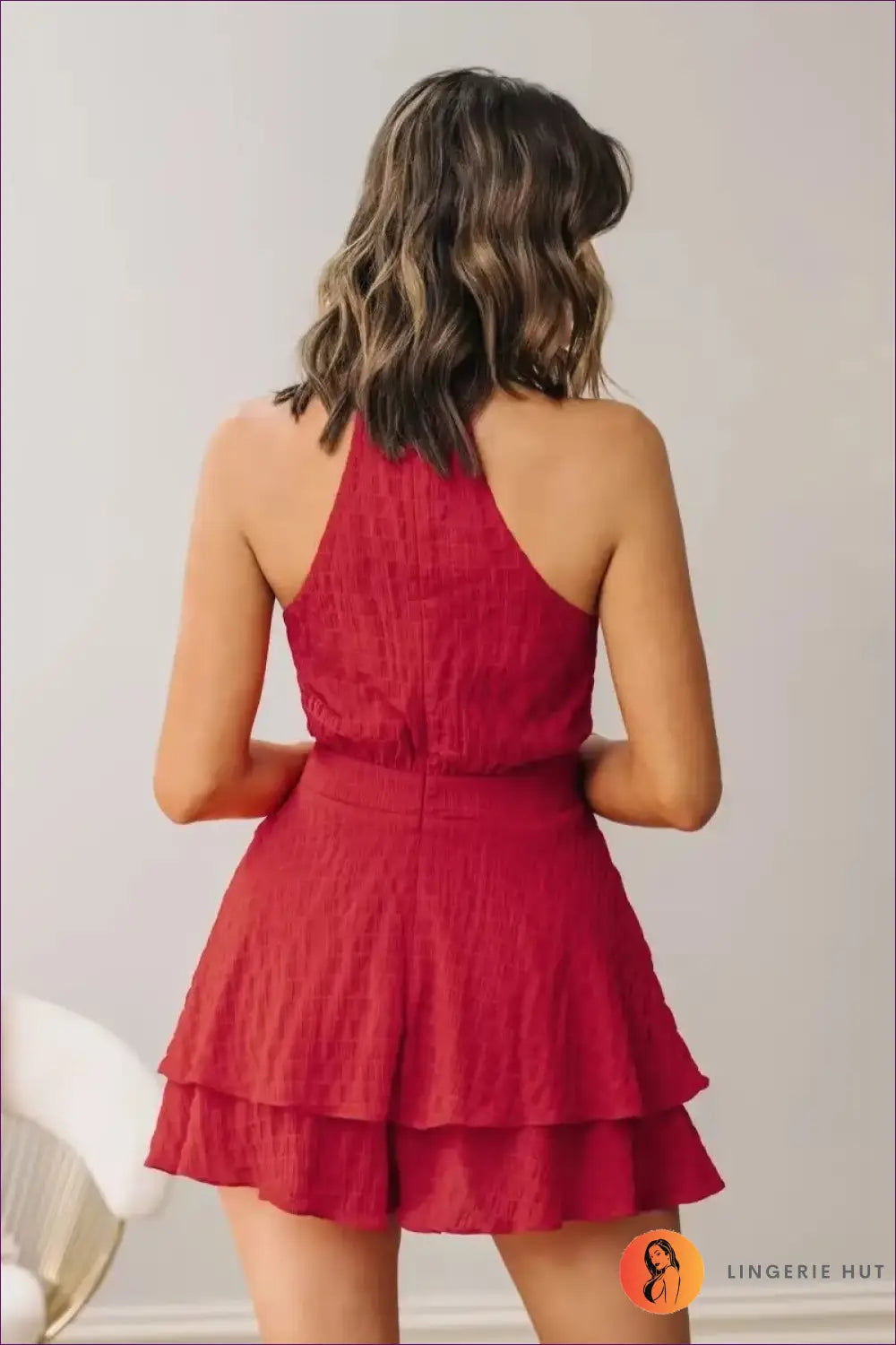 Ruffle A-line Mini Dress - Effortless Elegance - Dresses - Lingerie Hut - Casual • Chiffon • Evening Wear