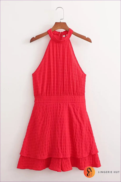 Ruffle A-line Mini Dress - Effortless Elegance - Dresses - Lingerie Hut - Casual • Chiffon • Evening Wear