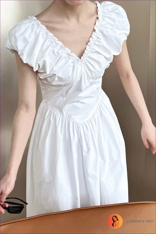 Ruffled Midi Dress - Effortless Elegance for Special Events - Dresses - A-line • Evening Wear • Formal • Glamour