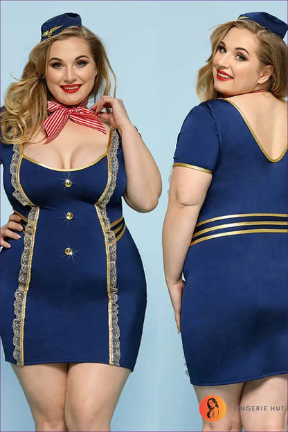 Sailor Costume with Contrast Trim - Statement Nautical Energy for Clubwear, Costume, Date Night, Dresses,