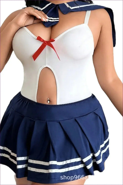 Sailor Costume with Cutout Bodysuit Set - Playful Confidence - just in • Party • Role Play • Theme Parties - Lingerie