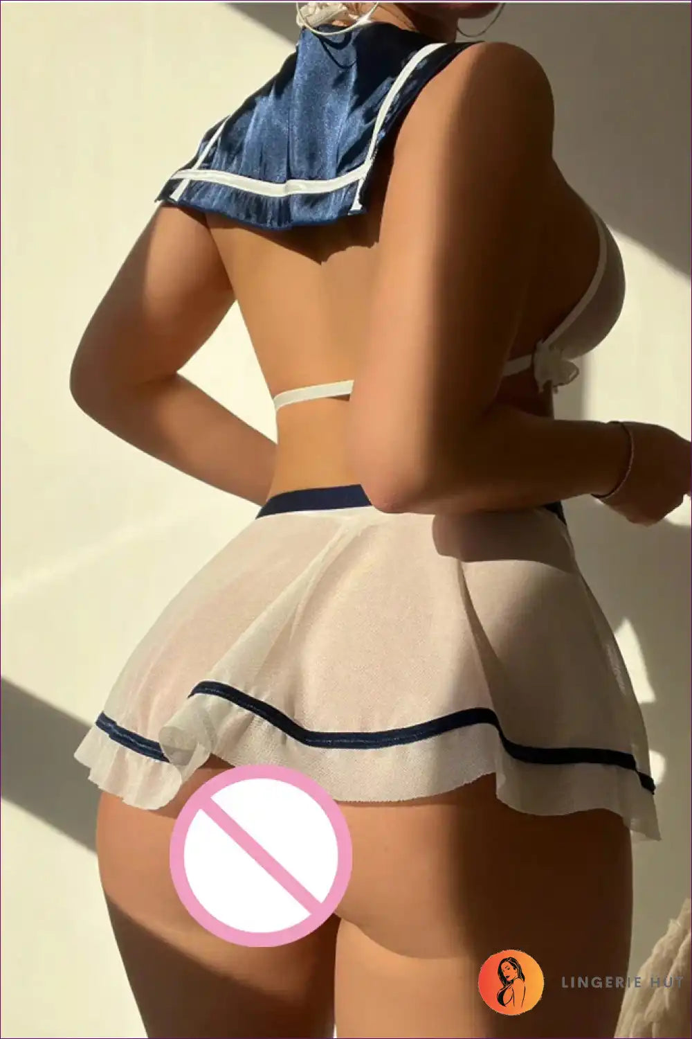 Sailor Costume Set with Sheer Skirt and Tie - Nautical Allure for Boudoir, Costume, Halloween, just In,