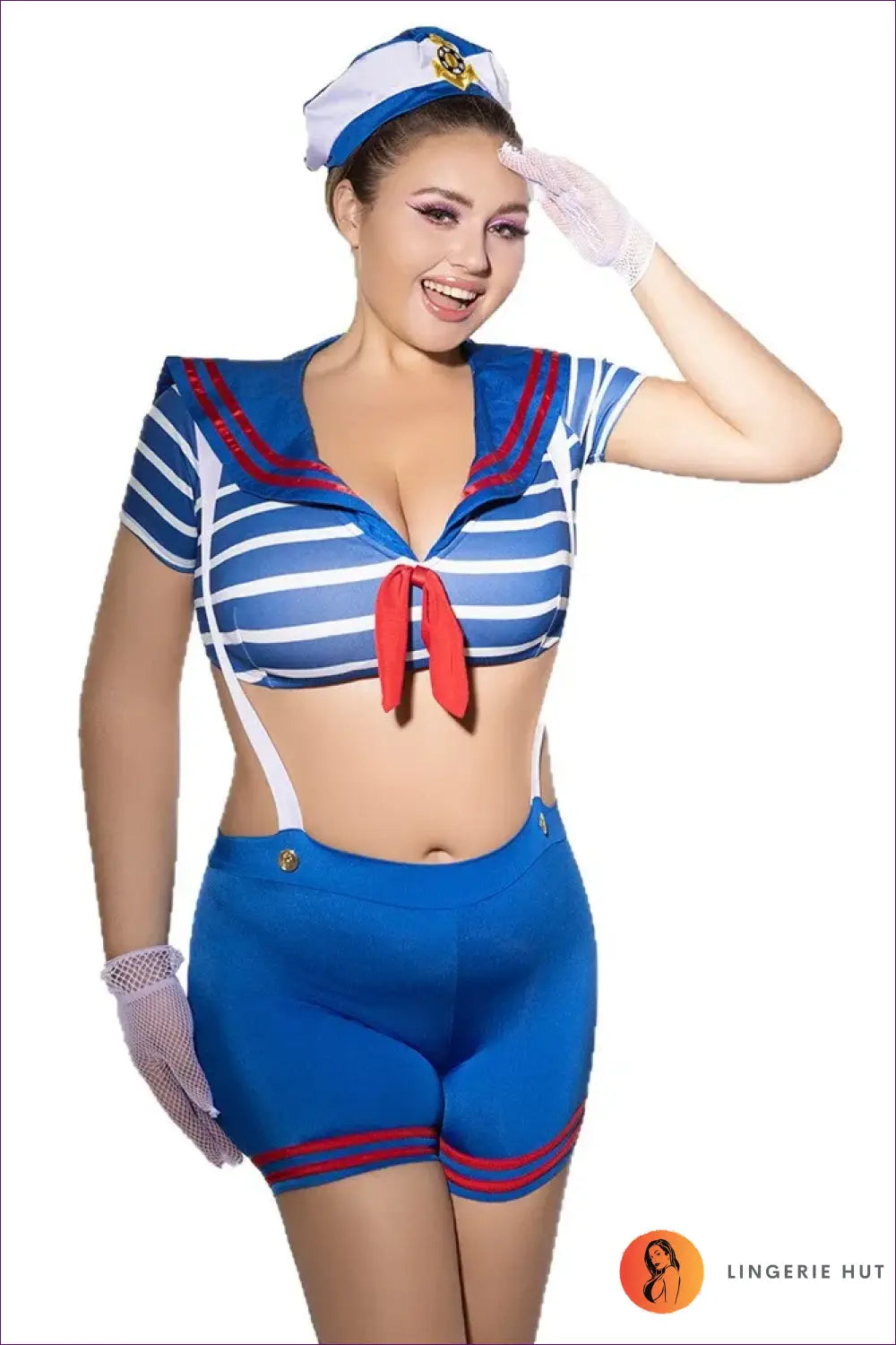 Sailor Costume with Suspender Strap Shorts - Cheerful Confidence - 01 / Xxl - Halloween • just in • Party • Role Play