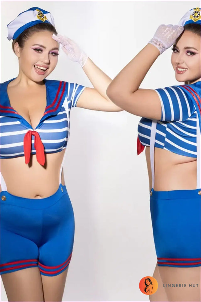 Sailor Costume with Suspender Strap Shorts - Cheerful Confidence