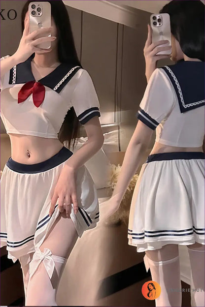 Sailor Student Costume Set - Playful Anime Inspiration - Outfit - Everyday • Mini • Night in • Polyester - Lingerie Hut