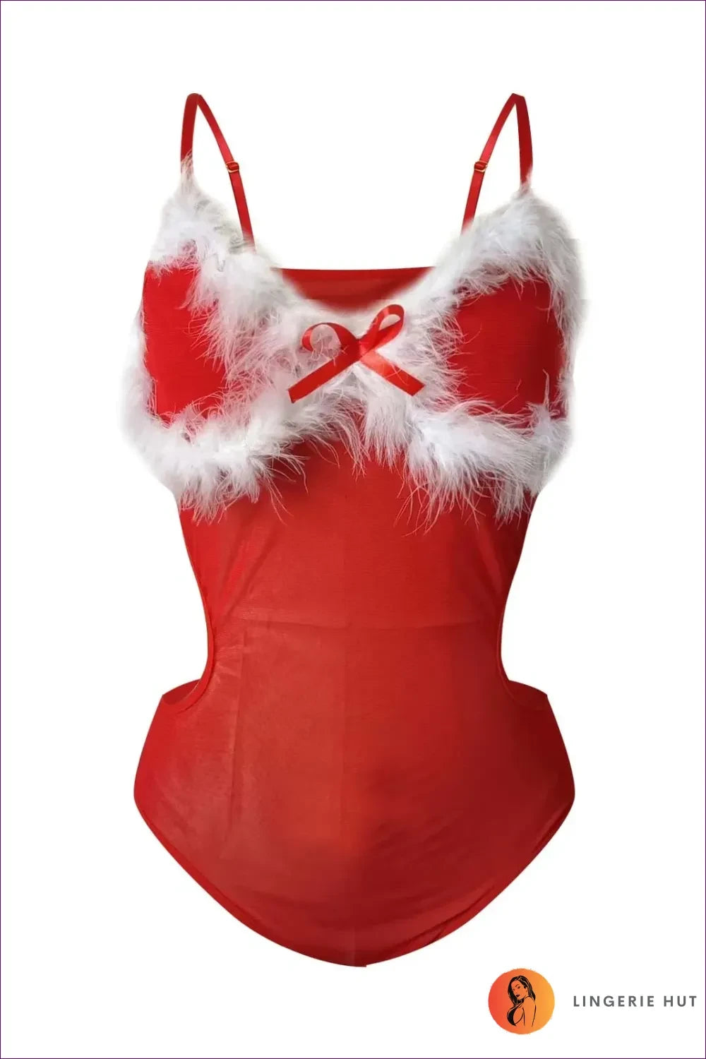 Santa Lace Bodysuit - Sheer Seduction With Festive Flair For Backless, Lace, Lingerie, Snow, Teddy