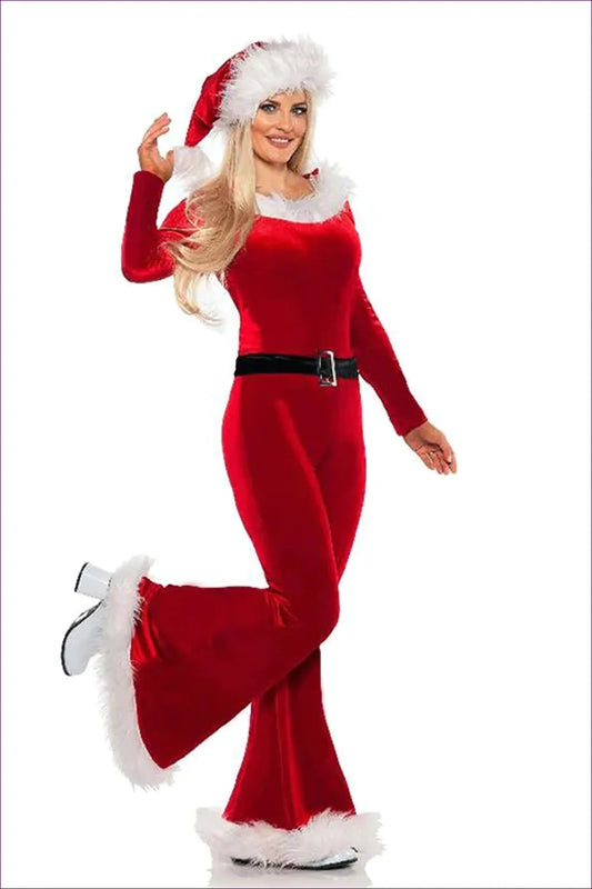 Grab The Santa Sweetheart Flared Jumpsuit Set And Step Into Holiday Season With Enthusiasm Flair. It’s Not