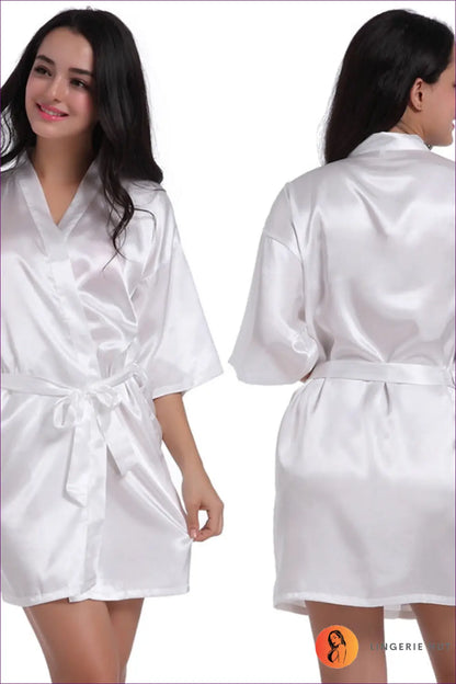 Elevate Your Loungewear With Our Satin Belted Short Sleeve Robe. Luxurious Satin, Tie Waist Belt, And Chic