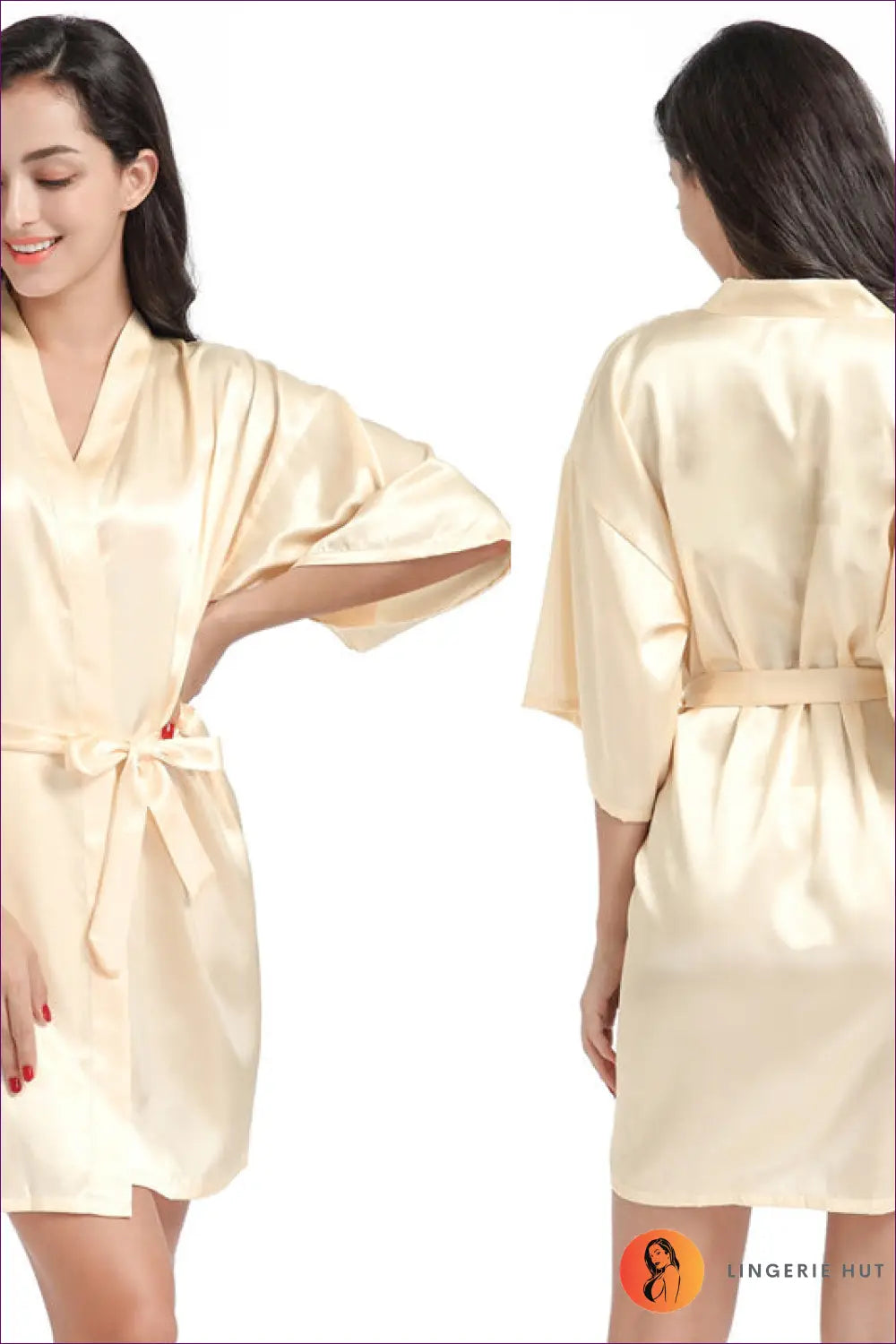 Elevate Your Loungewear With Our Satin Belted Short Sleeve Robe. Luxurious Satin, Tie Waist Belt, And Chic