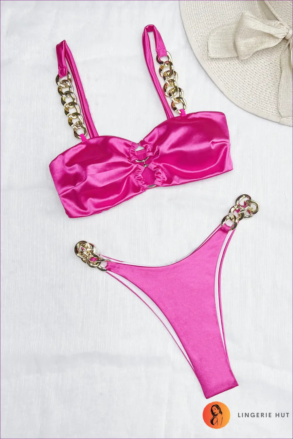 Satin Bikini Set - Effortless Beach Glamour - Swimwear - Lingerie Hut - Backless • Beachwear • Boho