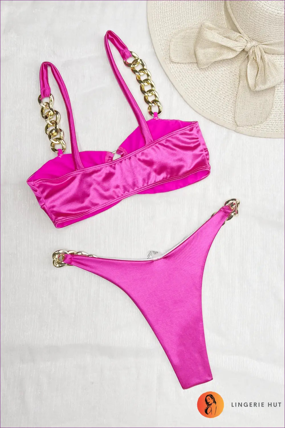 Satin Bikini Set - Effortless Beach Glamour - Swimwear - Lingerie Hut - Backless • Beachwear • Boho