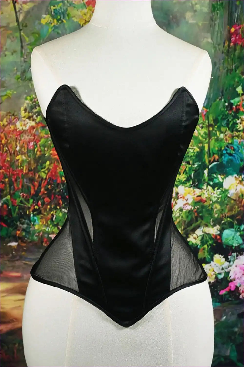 Satin Boned Corset Top with Cat Eye Shape - Modern Bridal Glam for Bridal, Corset, Crop, Date Night, Evening