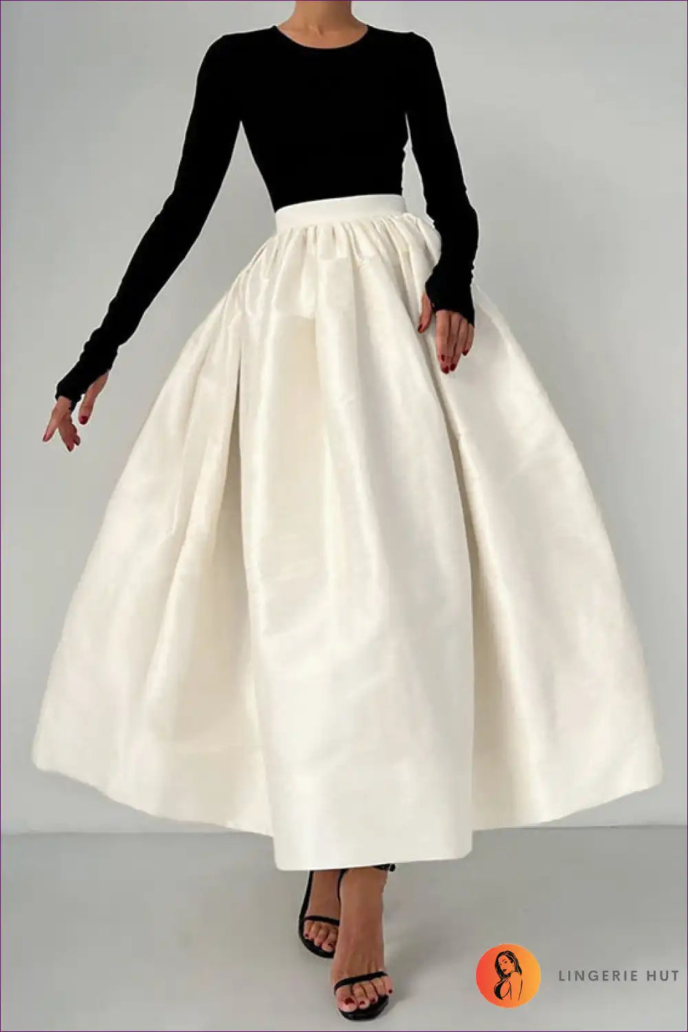 Satin A-line Maxi Skirt with Belted Waist - Elegant Occasions for A-line, All Season, Everyday, Formal Wear,