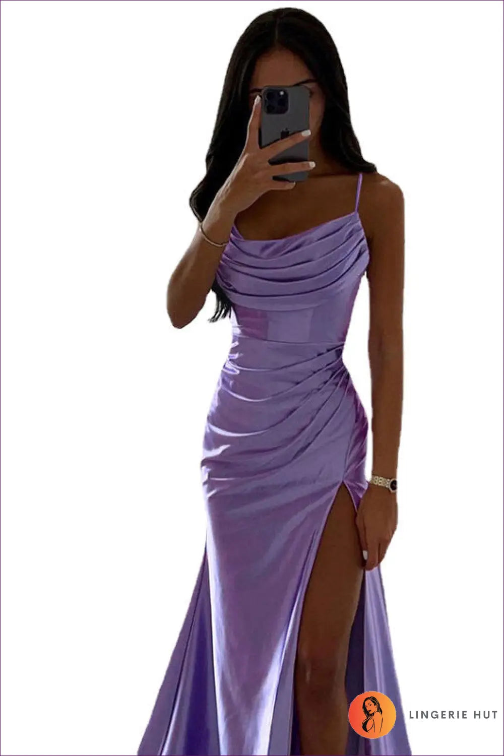 Satin Maxi Bodycon Dress - Understated Glamour - s / Lavender - Dresses - Lingerie Hut - All Season • Evening Wear