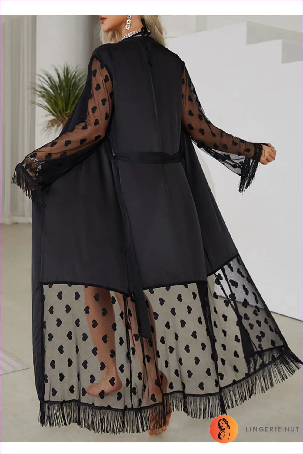 Satin Maxi Robe - Luxe Evenings in - s / Black - Robes - Lingerie Hut - Autumn • Boudoir • Glamour • Honeymoon