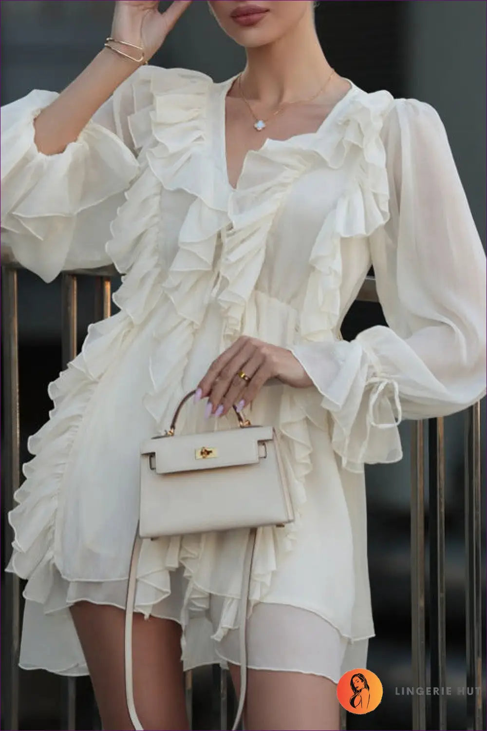 Satin Mini Dress with Lace Panels - Effortless Glamour - Dresses - Lingerie Hut - All Season • Cutout • Date Night