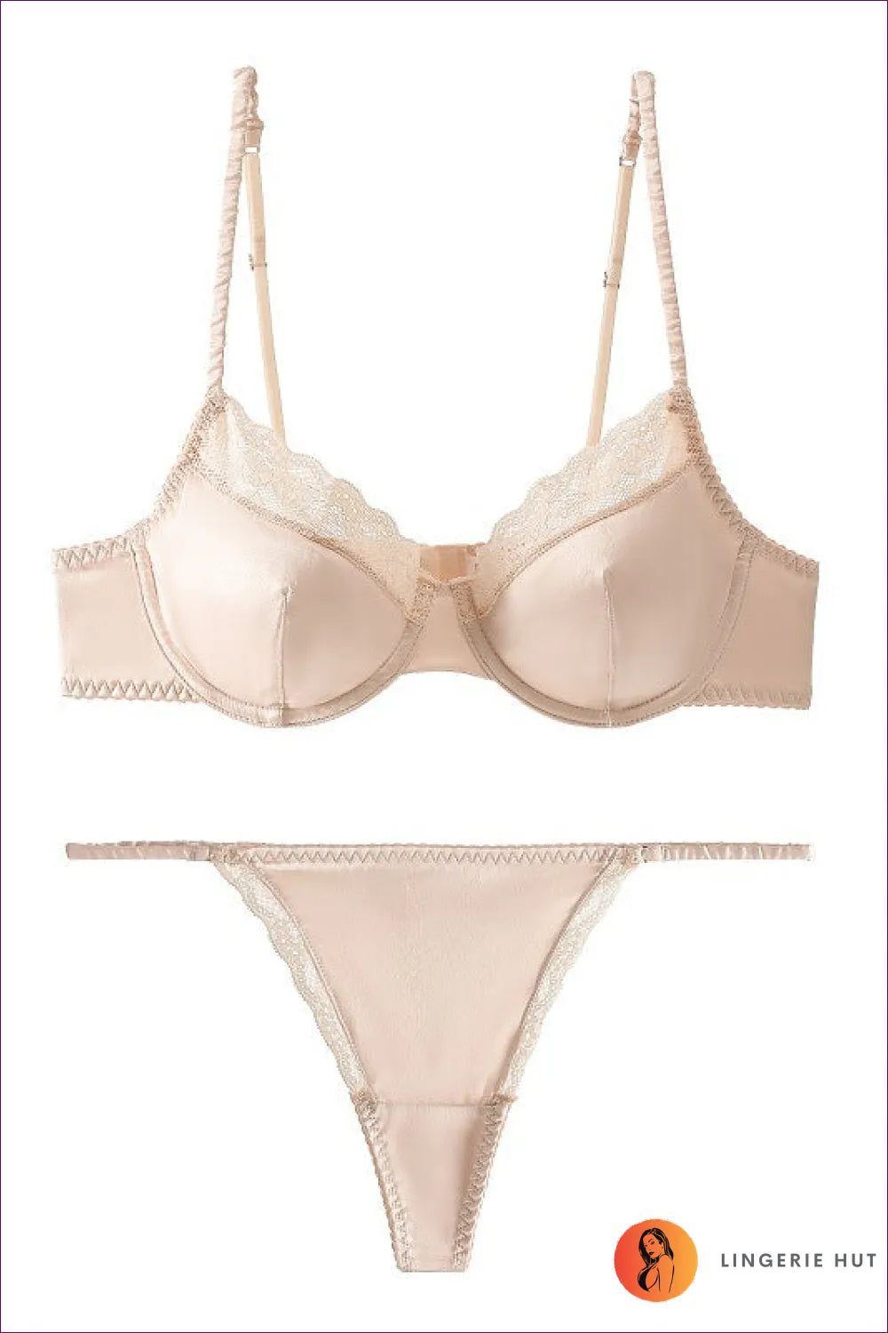 Elevate Your Intimate Moments With Our Satin Push-up Bra Set. Featuring Front Closure And Lace Elements, This