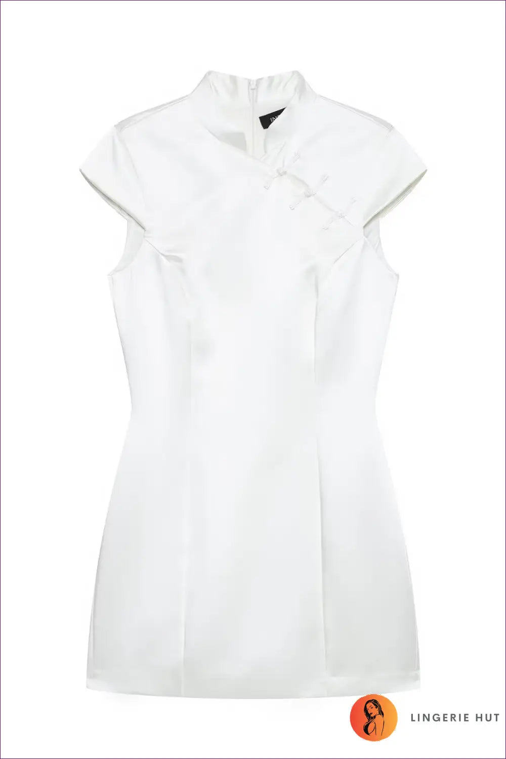 Satin String Button Mini Dress - Slim Fit Bodycon - Xs / White - Elegant • Everyday • just in - Flightcourse