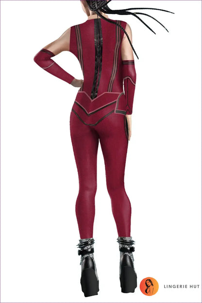 Scarlet Witch Costume Jumpsuit - Fantasy Roleplay Ready - Cutout • Halloween • Party - Lingerie Hut
