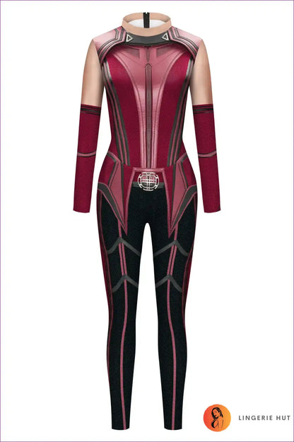 Scarlet Witch Enchantment Cosplay Jumpsuit - Wanda Maximoff for Catsuit, Costume, Halloween, Party, Role Play