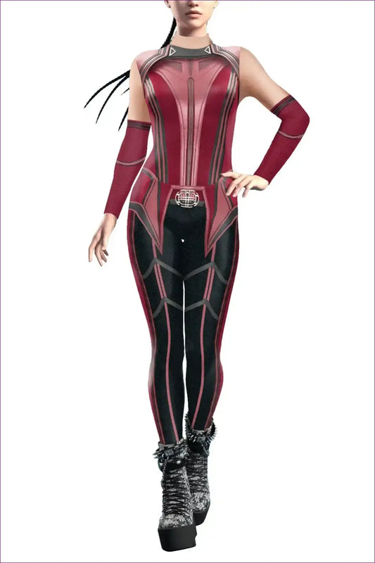 Scarlet Witch Enchantment Cosplay Jumpsuit - Wanda Maximoff for Catsuit, Costume, Halloween, Party, Role Play