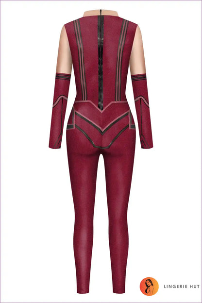 Scarlet Witch Enchantment Cosplay Jumpsuit - Wanda Maximoff for Catsuit, Costume, Halloween, Party, Role Play