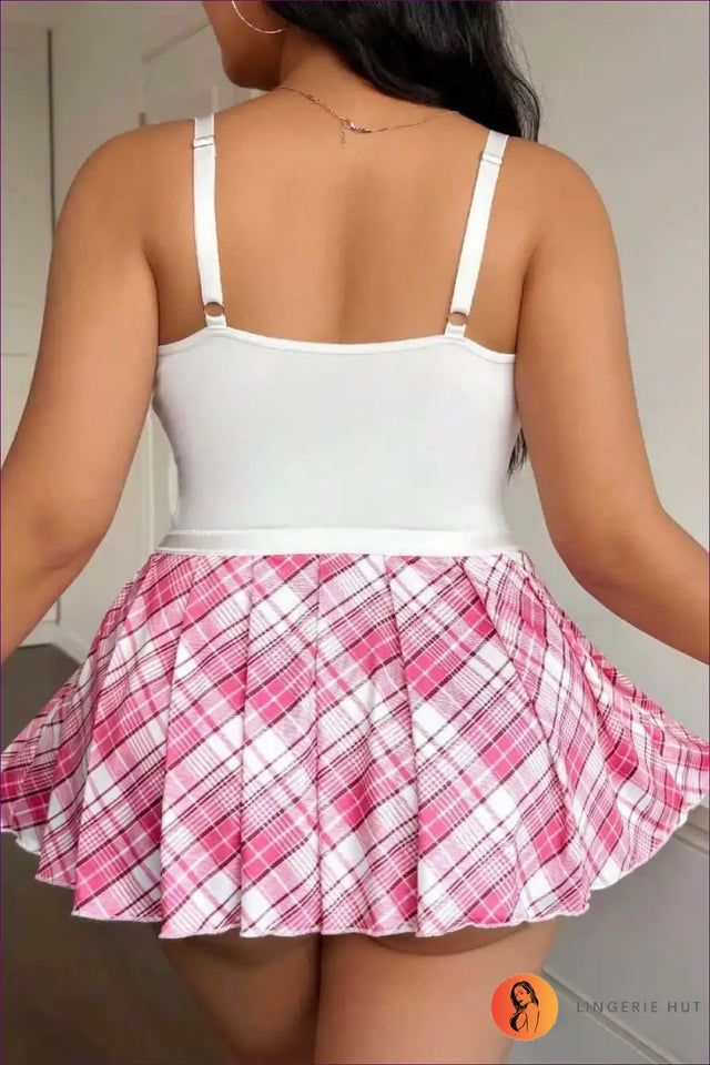 Schoolgirl Costume with Belted Bustier Top - Playful Sweetness