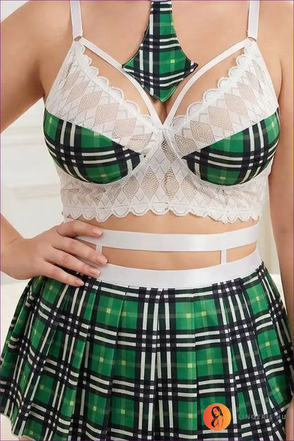 Schoolgirl Costume with Cutout Waist Straps - Cheeky Charm - Halloween • just in • Party • Role Play - Lingerie Hut