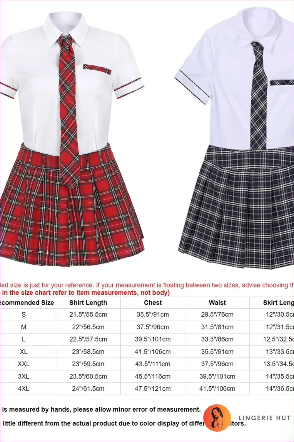 Schoolgirl Costume Set with Mini Skirt - Classic Play Vibe - Outfit - Lingerie Hut - Everyday • Party • Plus Size