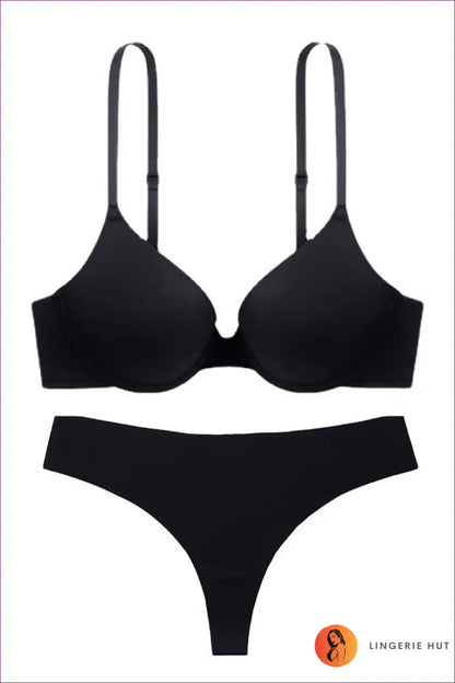 Seamless Push-up Bra Set with Hipster Briefs - Everyday Smoothing for Bodycon, Set, Casual, Everyday,