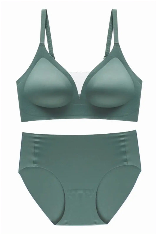 Seamless Soft Support Bra and High Waist Brief Set - Modern Basics for Set, Casual, Everyday, just In,