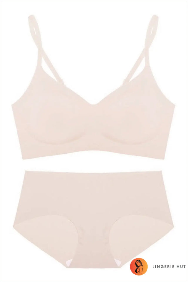 Seamless V Neck Bra Set with Cross Back - Everyday Freedom