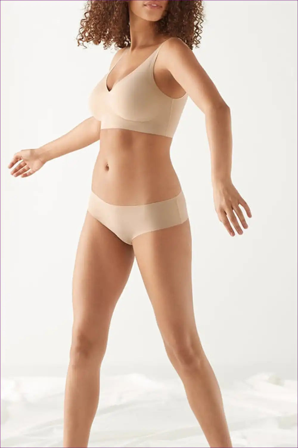 Seamless Vest Bra and Hipster Set - Modern Minimalist Layer for Activewear, All Season, Set, Casual, Everyday