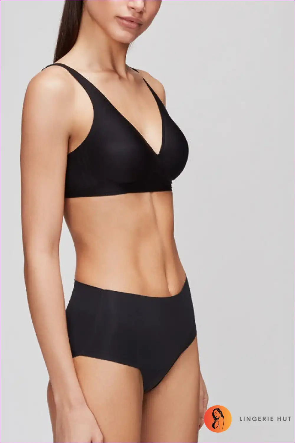 Seamless Wireless Bra and Brief Set with v Neck - Everyday Comfort for Set, Casual, Cotton, Everyday,