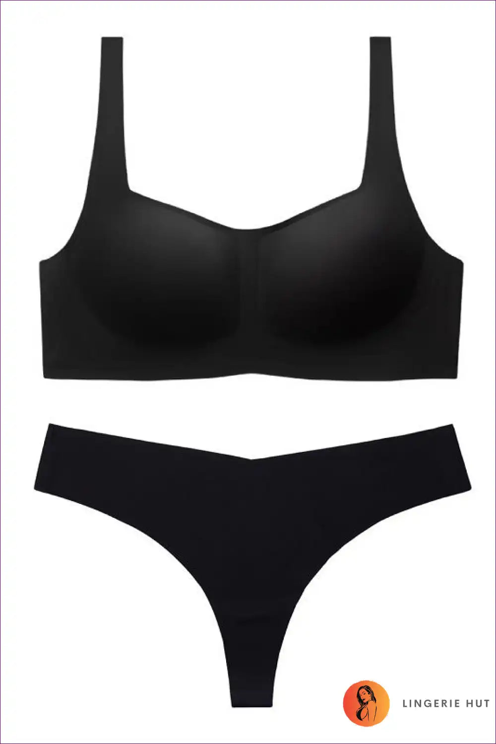 Seamless Wireless Bra Set with Scoop Neck - Everyday Ease for Set, Casual, Cotton, Everyday,
