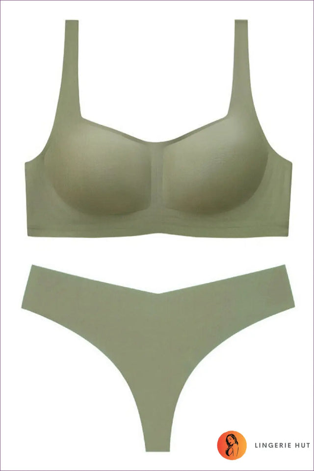 Seamless Wireless Bra Set with Scoop Neck - Everyday Ease