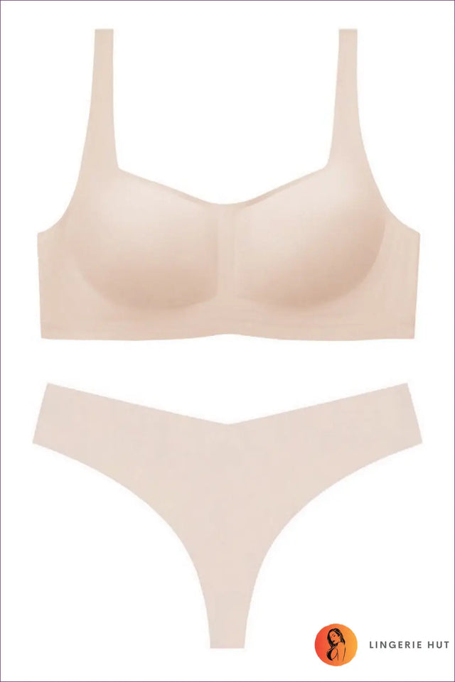 Seamless Wireless Bra Set with Scoop Neck - Everyday Ease