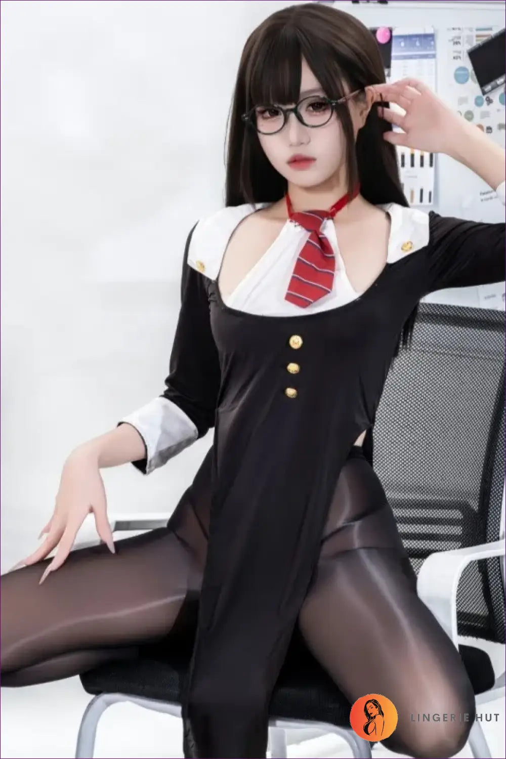 Secretary Costume with Sheer Leg Slit - Bold Office Command - just in • Party • Role Play • Theme Parties - Lingerie Hut